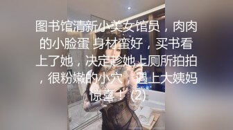 图书馆清新小美女馆员，肉肉的小脸蛋 身材蛮好，买书看上了她，决定趁她上厕所拍拍，很粉嫩的小穴，遇上大姨妈 惊喜！ (2)